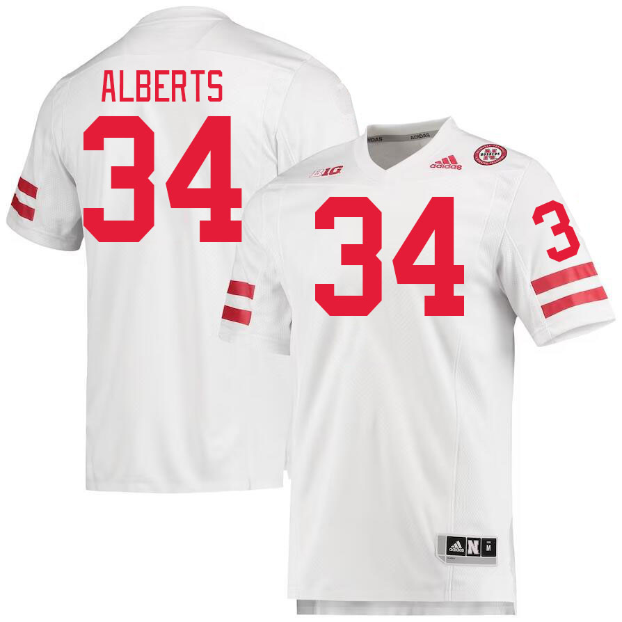 #34 Trev Alberts Nebraska Cornhuskers Jerseys Football Stitched-White
